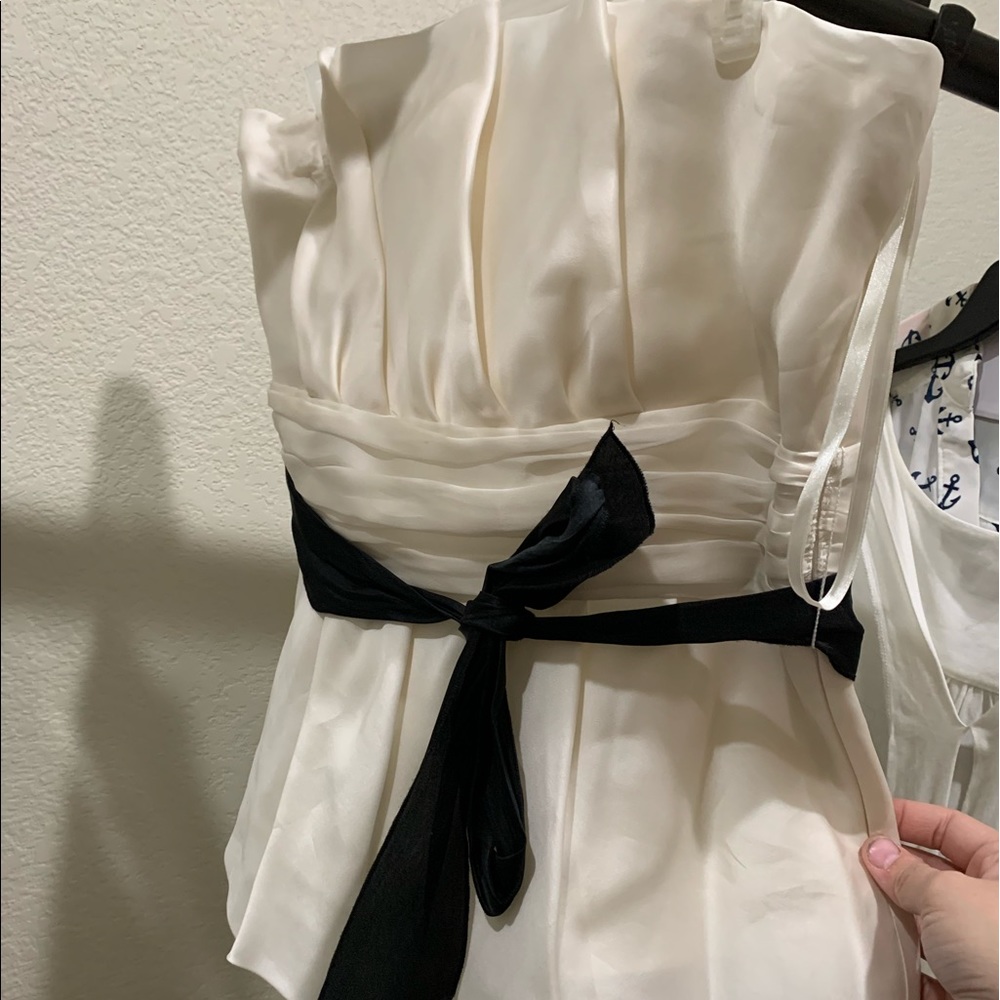 WHBM black and white silky bustier